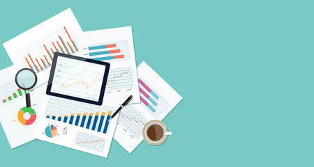 Aufkleber - Vector business investment and finance on device.web banner concept