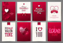 Valentine Cards Set. Vector Illustration.