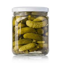 Pickled Cucumbers In Glass Jar