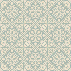 Wall Mural - Elegant antique background image of flower leaf vine cross pattern.
