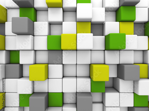 Naklejka na szafę colorful glossy cubes blocks wall background