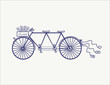 Wedding Vintage tandem bicycle vector icon llustration isolated