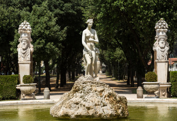 Wall Mural -  Marble statues in Villa Borghese, public park in Rome. Italy  Italy