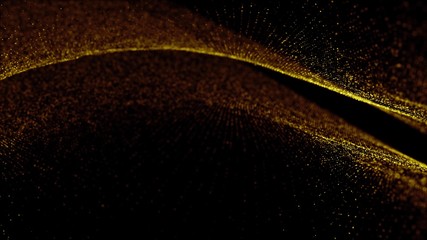 Poster - loopable abstract particle background, 3d render with depth of field, glow and randomize elements