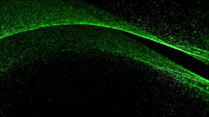 Poster - loopable abstract particle background, 3d render with depth of field, glow and randomize elements