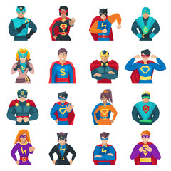 Wall Mural - Superhero Icons Set 