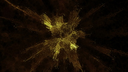 Poster - blurred abstract particle background with elemets focused at center and spreaded to sides