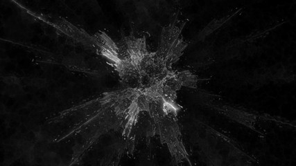 Poster - blurred abstract particle background with elemets focused at center and spreaded to sides