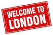 London red square grunge welcome to stamp