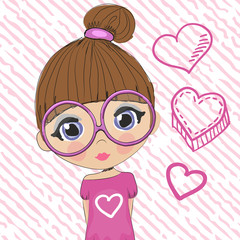 Sticker - Cute Cartoon Girl