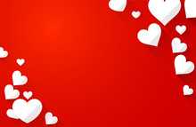 Valentine Background With White Hearts.