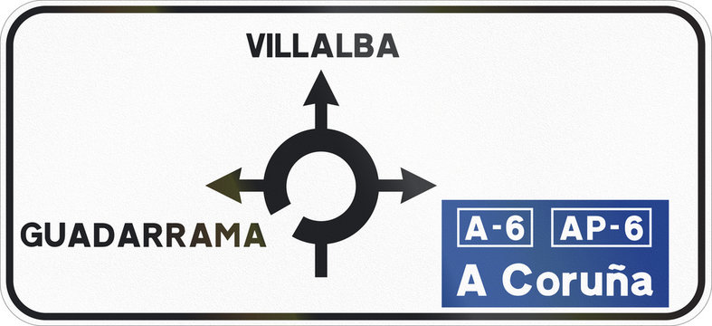 Road sign used in Spain - Direction sign