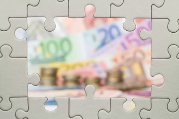 Poster - Eurogeld hinter fehlende Puzzleteile