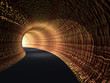 canvas print picture - Conceptual abstract road tunnel with light at the end
