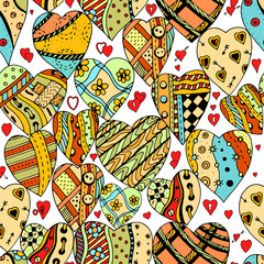 Wall Mural - pattern of zentangle hearts