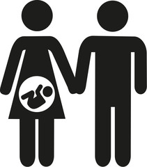 Poster - Couple icon with pregnant woman