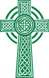 Green celtic cross with details