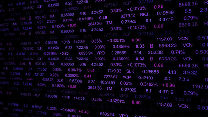 Poster - finance or stock market background with digits, arrows and percents 