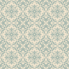 Wall Mural - Elegant antique background image of spiral round flower pattern.
