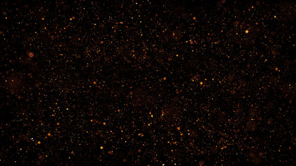 Fototapete - a lot of small shiny particles with different scale covered dark background