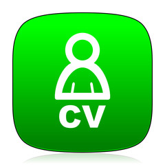 Aufkleber - cv green icon for web and mobile app