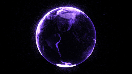Poster - high detailed concept of digital earth globe with random numbers and highlight elements