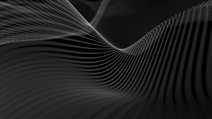 Fototapete - abstract 3d background made of deformed strings 