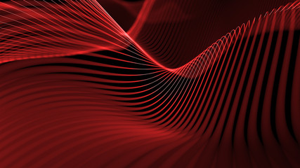 Poster - abstract 3d background made of deformed strings 