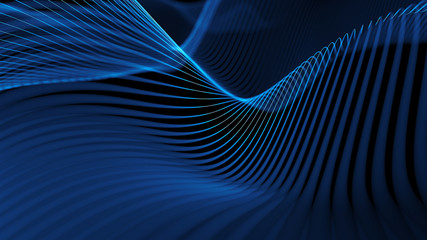 Fototapete - abstract 3d background made of deformed strings 