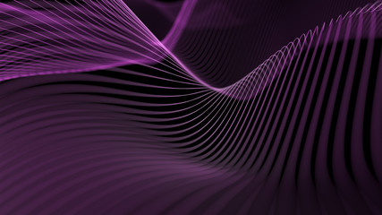 Poster - abstract 3d background made of deformed strings 