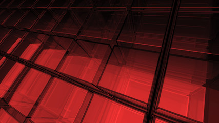 Poster - abstract 3d background made of glass cubes clones