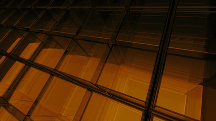 Poster - abstract 3d background made of glass cubes clones
