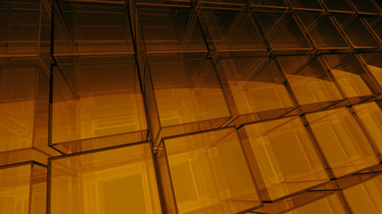 Poster - abstract 3d background made of glass cubes clones
