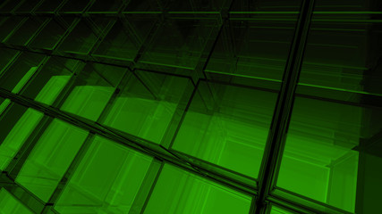 Poster - abstract 3d background made of glass cubes clones
