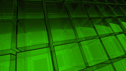 Poster - abstract 3d background made of glass cubes clones
