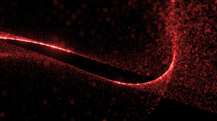 Poster - abstract particle background, 3d render with depth of field, glow and randomize elements