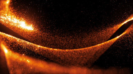 Poster - abstract particle background, 3d render with depth of field, glow and randomize elements