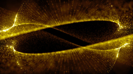 Poster - abstract particle background, 3d render with depth of field, glow and randomize elements