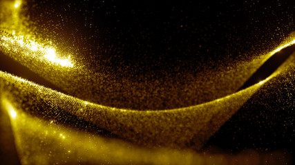Poster - abstract particle background, 3d render with depth of field, glow and randomize elements