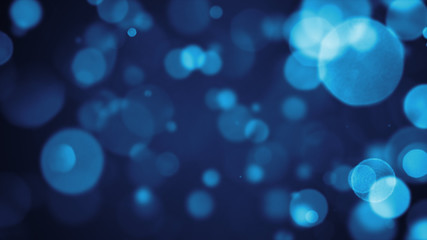 Poster - bokeh background with different iris forms particles, blurred with depth of field effect
