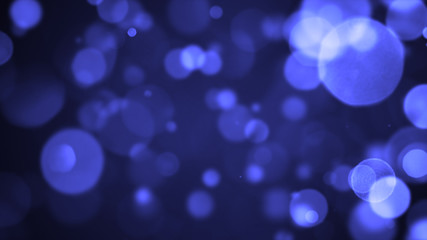 Poster - bokeh background with different iris forms particles, blurred with depth of field effect
