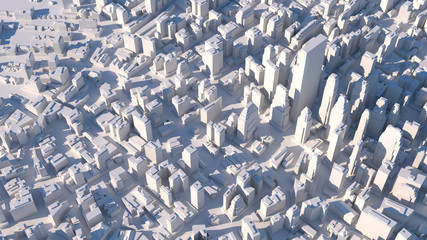 Poster - abstract city structure, background made of random buildings 