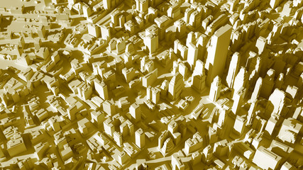 Poster - abstract city structure, background made of random buildings 