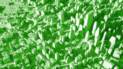 Poster - abstract city structure, background made of random buildings 