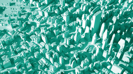 Poster - abstract city structure, background made of random buildings 