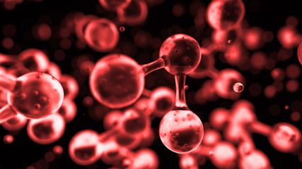 Poster - abstract glass molecule sctructure, macro shot 3d render with depth of field