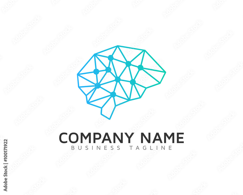 Brain Tech Logo Design Template Stock Vector | Adobe Stock