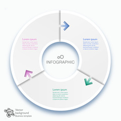 Wall Mural - Infographics Vector Arrow Buttons, 3-Step Process