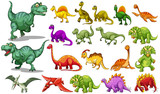 Fototapeta Dinusie - Different kind of dinosaurs