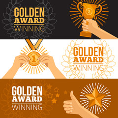 Wall Mural - awards banners set